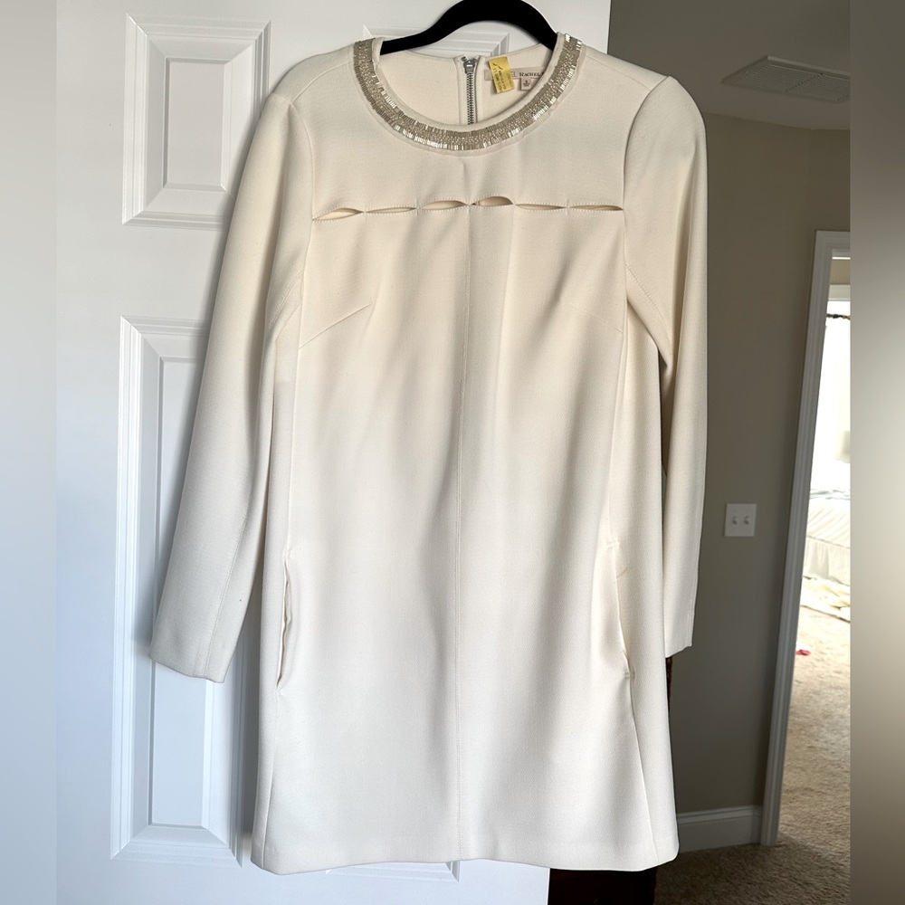 cream long sleeve dress
